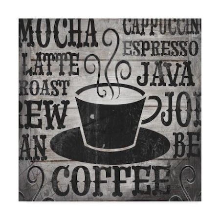 Lightboxjournal 'Coffee Phrases Cup' Canvas Art,14x14